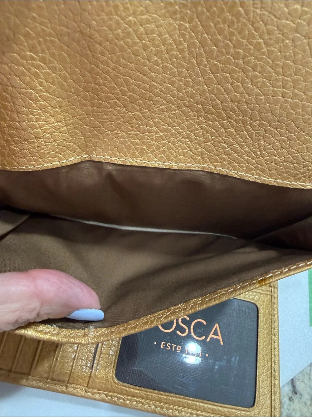 Bosca New Gold Leather Women’s Wallet - Stylish Folded Clutch